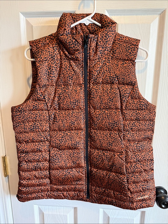 Lands' End Jackets & Blazers - Lands' End Rust Leopard Quilted Puffer Vest